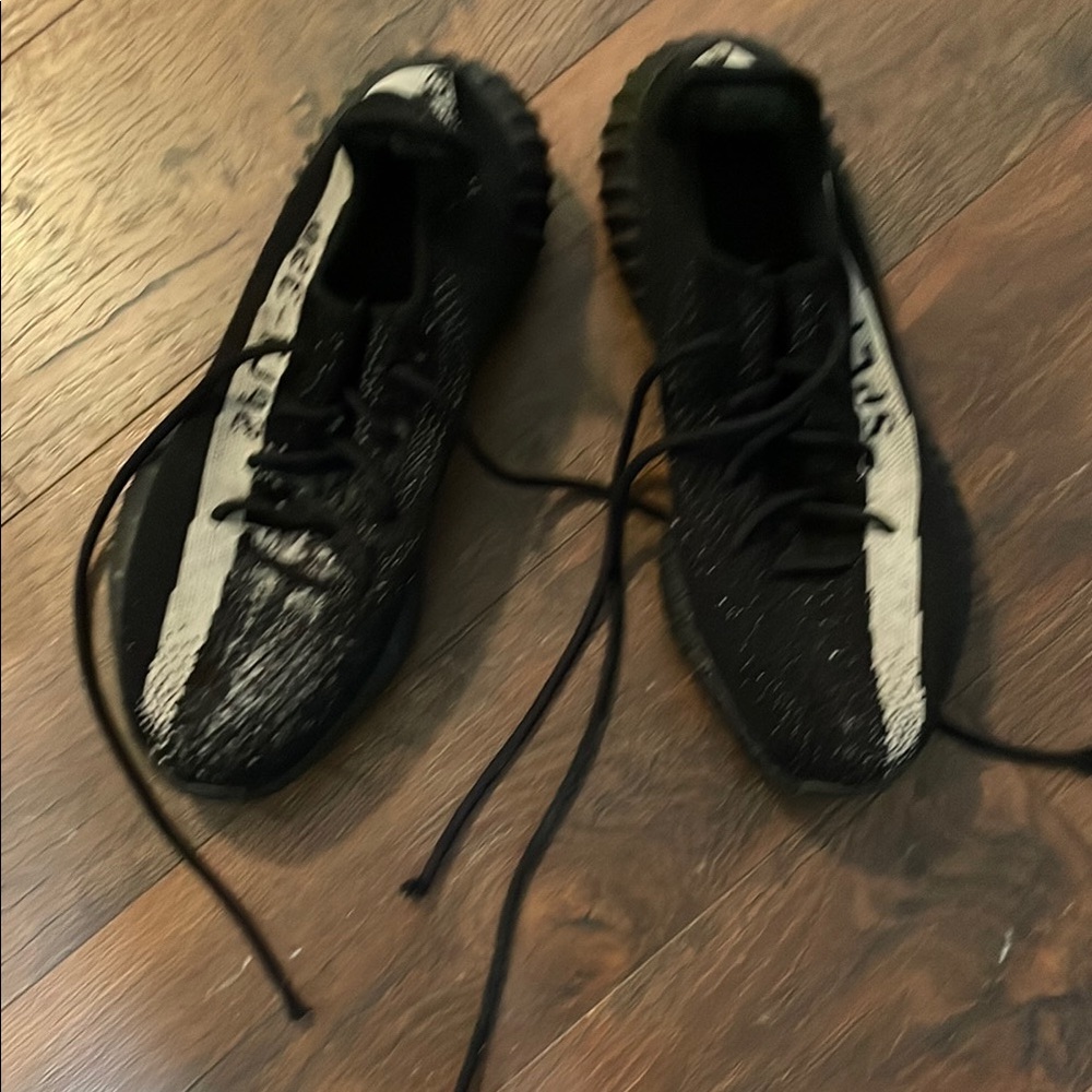 Yeezy Black and White Knit Sneakers